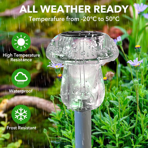 8 Pack Benany Solar Lights Outdoor, Mushroom Lights Outside Waterproof, Solar Powered LED Lighting for Garden, Yard