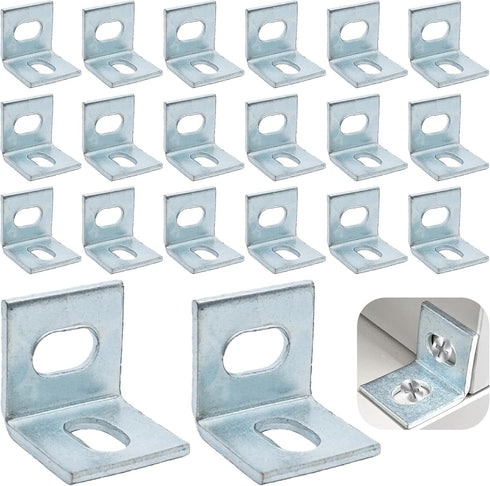 Runseaway 20Pcs Table Top Fasteners, Heavy Duty Steel Z Clips & Adjustable Corner