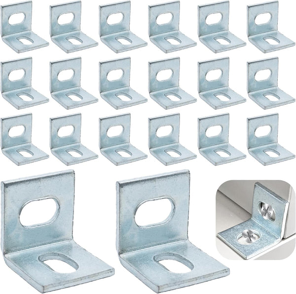 Runseaway 20Pcs Table Top Fasteners, Heavy Duty Steel Z Clips & Adjustable Corner
