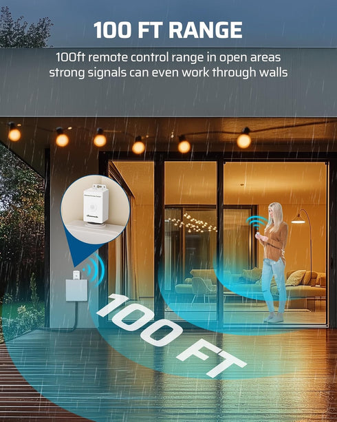Dimmer 100FT DEWENWILS Wireless Switch Kit, Single Pole Outdoor Wireless Light Switch and Receiver Kit, No Wiring, No