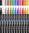 Overseas Paint Pens, 12 Colors Permanent Markers, 0.7mm Extra Fine, Water Based, Waterproof for Wood, Metal, Rock,