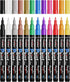 Overseas Paint Pens, 12 Colors Permanent Markers, 0.7mm Extra Fine, Water Based, Waterproof for Wood, Metal, Rock,