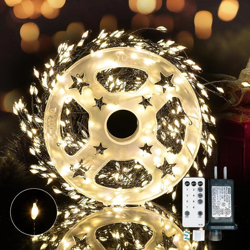 Dailyart Plug in 500 Led Fairy Lights with Remote 42Ft Fairy Lights