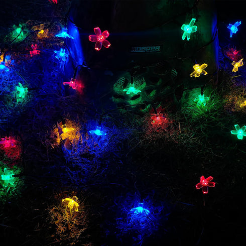 Selarlyt Outside100 Solar String Lights for LED Solar Flower Lights Outdoor Waterproof Solar Powered Outdoor Decorative