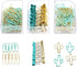 Gold Blue Binder Clips and Paper Clips Set, 3-in-1 Boxed for Office School Supplies, Teachers Classroom Daily Use
