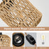 6W Bulb Light(3000K) Dimmable 15ft Plug in Pendant Light with LED Warm Switch Cute Rattan Hanging Lamp Cord Hand Woven