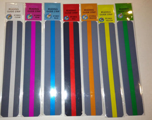 Crystal Guided Reading Strips Set of 7 - Colored Overlays for Children and Teacher Supply