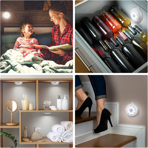 Dimmable (6 Pack) Reoshine Motion Sensor Light Indoor, Under Cabinet Light, Ceiling Lights, AA Battery Operated Stick
