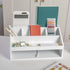 Martha Stewart Weston Wooden Desktop Organizer with Open Lower Storage Compartment, White