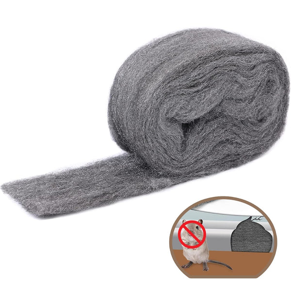 TAFFY'S Steel Wool for Mice Control, 1 Pack of 3"×15Ft Gap Filter for House & Garage, Keep Mice Away
