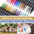 Overseas Paint Pens, White Permanent Acrylic Markers, 12 Pack, Water Based, Extra Fine Marker for Wood, Metal, Glass