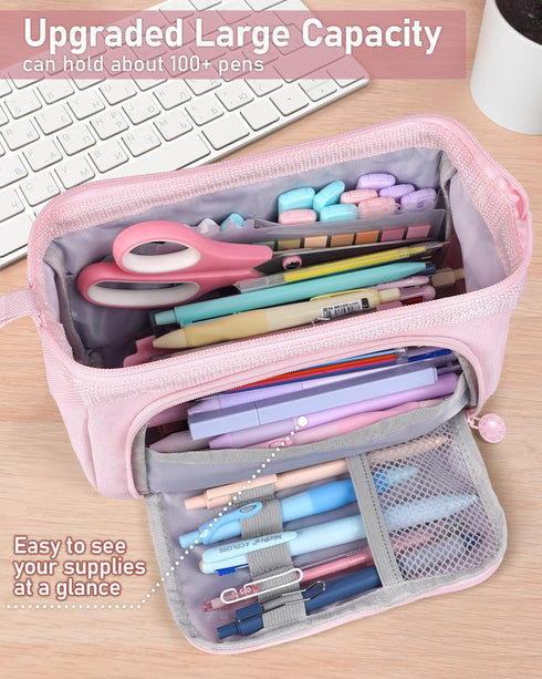 Nicpro 78 PCS Aesthetic School Supplies, Cute Pen Case, 12 Pastel Highlighters, 12 Gel Pens, 10 Mechanical Pencils