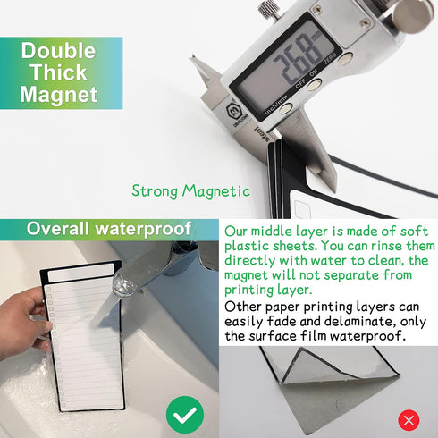 Magnetic Whiteboard for Fridge 3 Pcs 4.5"x10" Magnetic Dry Erase Board for Refrigerator Magnet to Do List White Board for Fridge Weekly Menu Board for Kitchen Meal Planner 5 Ultra Fine Tip Markers by SINGFUM
