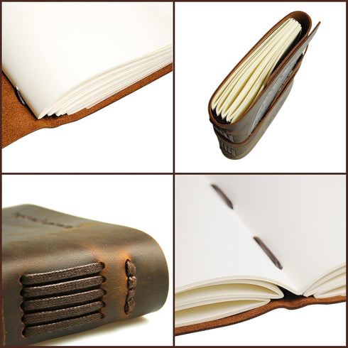Leather Bound Journal for Men and Women, Handmade Gift Set with Tree of Life Embossed Journal and Stylish Pen, Vintage