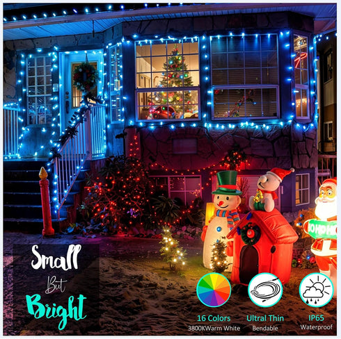 80 240 Outdoor String Lights - Ft Rope Lights with Color Changing LEDs, Waterproof & Plug-in for Wedding, Patio, Garden