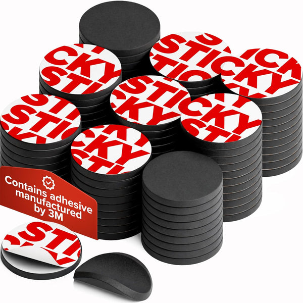 Peel-&-Stick Flexible Adhesive Magnets - 45 (0.8"x0.08") Magnetic Dots for Office Supplies,