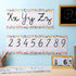 Set of 9 Confetti Cursive Writing Bulletin Board, Colorful Cursive Alphabet Wall Strip for Classroom Teaching