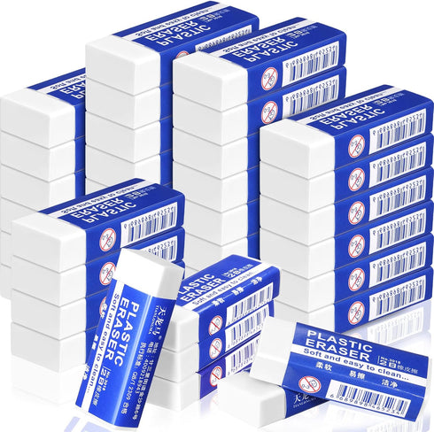 Yahenda 150 Pieces White Erasers Bulk, Large Rubber Erasers for Students and Art Class