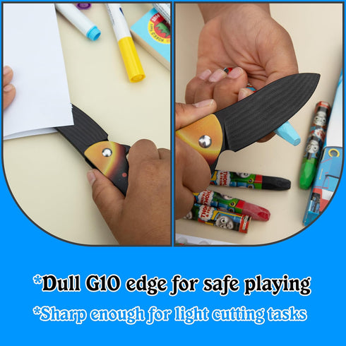 G10 G10 JIN Starry Kids Knife, Fidget Toy Knives, Dull Blade, Folding EDC, DIY Kit, Safe for Child, Handle with Solar