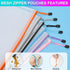 Mesh Zipper Pouch, Waterproof Zipper Bags, 18pcs Document Folders for School Office Supplies and Puzzle Storage