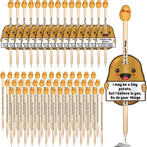 Inspirational Positive Potato Pencils for Students, Funny Cards Gifts from Teacher, Bulk for Classroom Reward