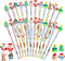 KIMOBER 24PCS Christmas Pencils, Multi Point Stackable Push Pencil with Santa, Christmas Tree, Snowman for Kids