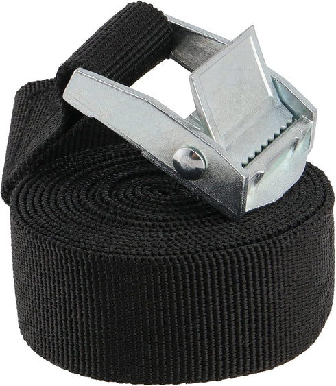 15 Pack 6.5Ft Adjustable Cam Buckle Lashing Straps, 1 Inch Nylon Packing Straps with Zinc Alloy Lock Buckle, Black