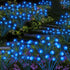 2 Pack 16 Kohlrabi Solar Garden Lights Outdoor, LED Solar Blue Firefly Lights Waterproof, Sway by Wind, Swaying Light