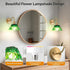5000mAh Dimmable Vintage Battery Operated Wall Sconces, Rechargeable Wall Light, Wireless Green Flower Glass Lampshad