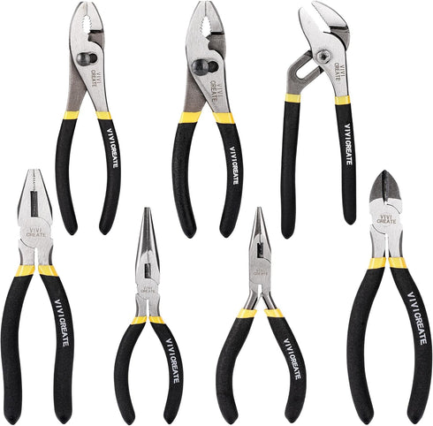 Vivicreate 7-Piece Pliers Set Heavy Duty Multipurpose Tools for Home Repair DIY