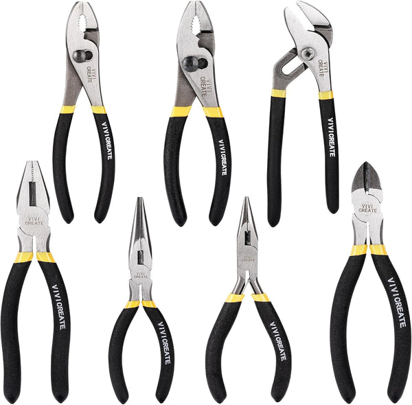 Vivicreate 7-Piece Pliers Set Heavy Duty Multipurpose Tools for Home Repair DIY