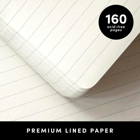 PAPERAGE Lined Pocket Journal Notebook, 2 Pack, Black, 160 Pages, Small 3.6 x 5.6 inches, Hardcover
