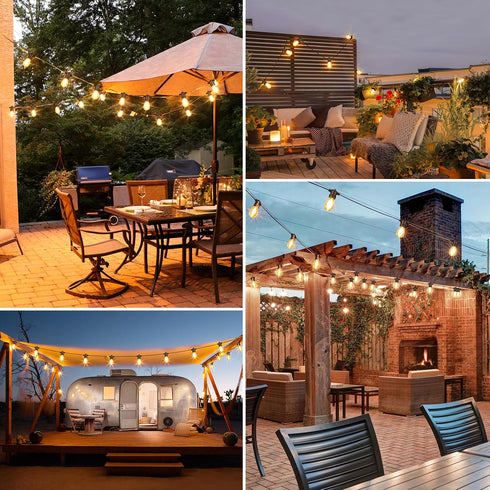 120W Dimmer 4 3 S14/ST38/G40 Larkvue Outdoor for String Lights with Remote, Brightness, Modes, Timer & Memory Function