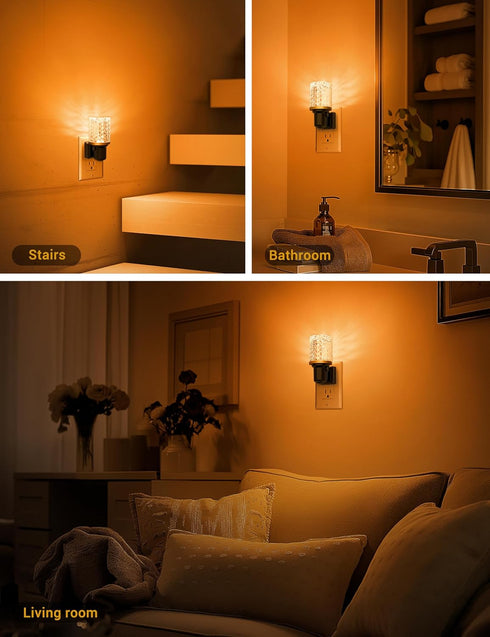 Dimmable 0-100LM JandCase LED Night Light Amber, Night Lights Plug into Wall, Modern Nightlight with Auto On Off Light