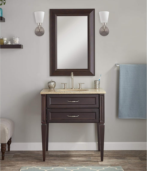 Linea di Liara Annata Brushed Nickel Wall Sconce Wall Lighting Fixture Frosted Glass Shade Modern Bathroom Sconce