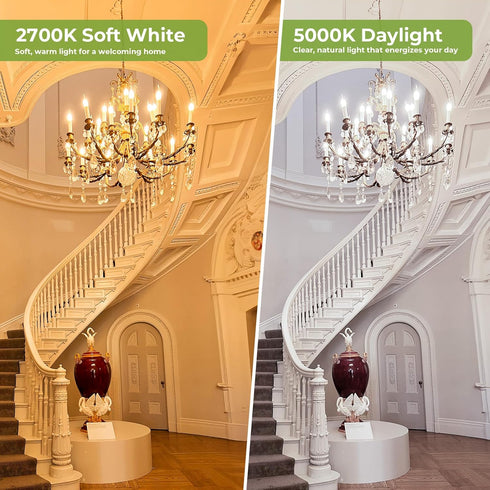 E12 Bulb 60 2700K E12 Bulb Dimmable, CA10 Bulbs 450LM, 5W, 6 Pack Sigalux Candelabra watt Equivalent, Warm White LED