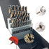 29Pcs Cobalt Drill Bit Set, 135 Degree Tip High Speed Steel, Black and Gold Finish, Metal Indexed Storage Case