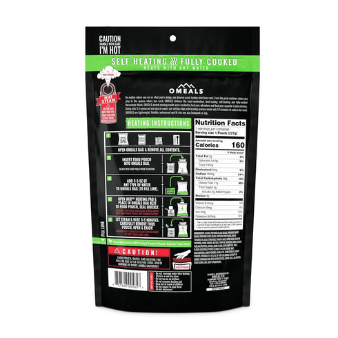 OMEALS Vegetarian Chili-MRE-Extended Shelf Life-Fully Cooked w/Heater-Perfect for Outdoor Enthusiasts, Travelers
