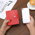 RFID Blocked Leather Credit Card Holder & Business Card Organizer, 60 Card Capacity (Red)