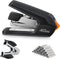 Deli Effortless Desktop Stapler, 40 Sheet Capacity, One Finger Touch Stapling, Ergonomic Heavy Duty, Includes 1500