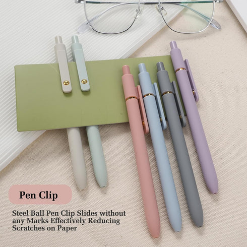 FIOVER Gel Pens, 6pcs 0.5mm Fine Point Black Ink Pens, Smooth Writing for Journaling, Aesthetic Cute Pens, School