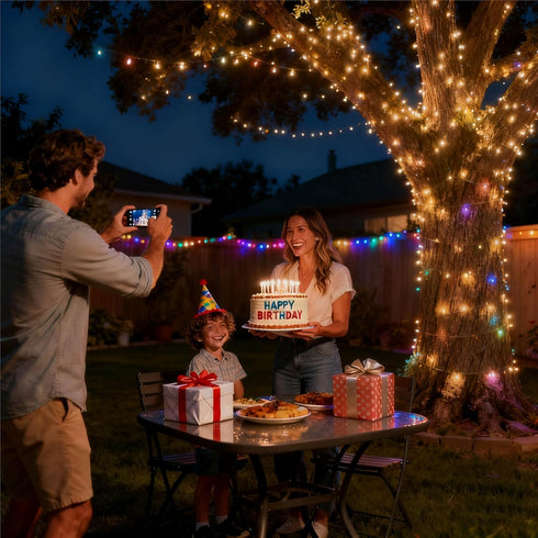 32.8ft Control,Dimmable IP67 Color Changing Fairy Lights with Remote, USB RGB+IC Light Twinkle Bluetooth APP Xmas Music