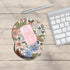Wrist Support Mouse Pad with Non Slip Rubber Base, 8.75in X7.5in Small Mouse Mat for Home Office (Pink Floral)