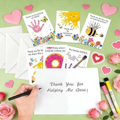 6 Pack Teacher Appreciation Cards - Teacher Thank You Cards with Envelopes Thank You Teachers Card Bulk from Students