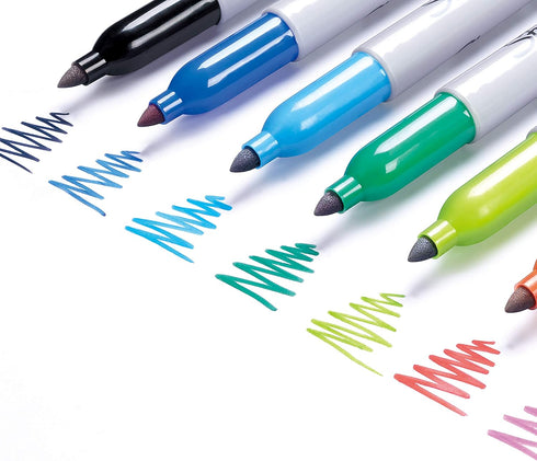 Sharpie Permanent Markers, Fine Point, Green, 12 Count