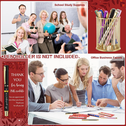 Geyoga Employee Appreciation Gifts, Inspirational Ballpoint Pens with Thank You Cards, Motivational Quote Pen Bulk (50