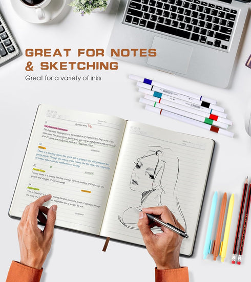 Lined Journal Notebook for Women and Men, 256 Pages, B5 Large Hardcover Leather for Writing, Travel, Business