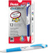 Pentel GlideWrite Ballpoint Pen with TechniFlo Ink, Medium Line (1.0mm), Sky Blue, Box of 12 (BX910-S)