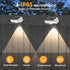 7Colors IP65 (2Pack) Solar Fence Lights,Warm White & Cool White & RGB Color Changing Mode Waterproof Solar Lights