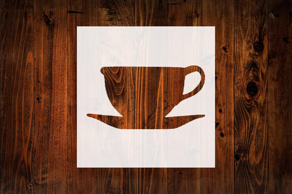 Tea Cup Stencil, 4" Beautiful Design, Reusable for Painting, Crafts, and Decor, Ideal for Walls, Fabric & Furniture